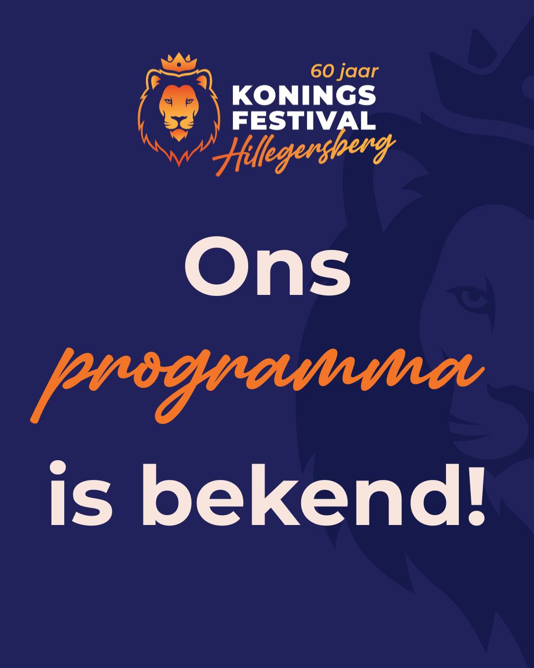 𝐎𝐧𝐬 𝐩𝐫𝐨𝐠𝐫𝐚𝐦𝐦𝐚 𝐯𝐨𝐨𝐫 𝟐𝟎𝟐𝟔 𝐬𝐭𝐚𝐚𝐭 𝐨𝐧𝐥𝐢𝐧𝐞! 
Kijk op onze website voor meer informatie! 
👉🏼 https://www.koningsfestivalhillegersberg.nl/programma-2026/
-
𝐖𝐢𝐬𝐭 𝐣𝐞 𝐝𝐚𝐭?
Ons comité dit jaar 60 jaar bestaat?! Wil jij dit met ons meevieren? Kijk dan in onze webshop voor echte KoningsFestival Hillegersberg-merchandise!
🛍️ https://form.jotform.com/253162373869062